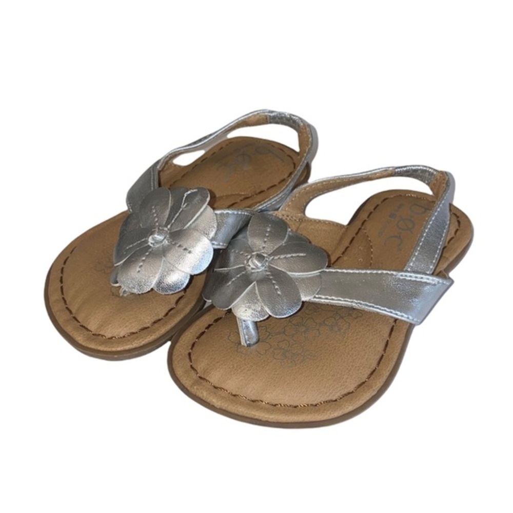 New BOC Born Concepts Silver‎ Leather Sandals sz 5